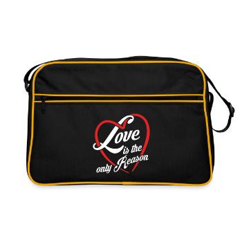 L’amour est la seule raison - l’amour est tout - Sac Retro - noir/or - Devant