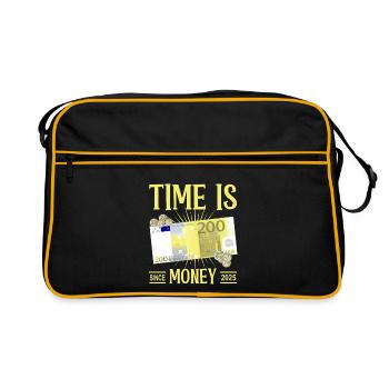 Le temps, c’est de l’argent - Sac Retro - noir/or - Devant