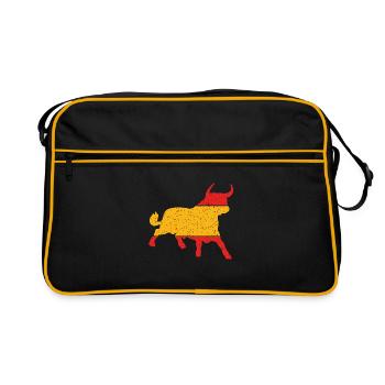 Taurus, Bull, Toro | Spanish Bull - Retro Bag - black/gold - Front