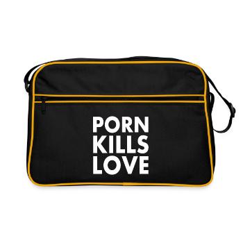 Porn kills love - Retro Bag - black/gold - Front