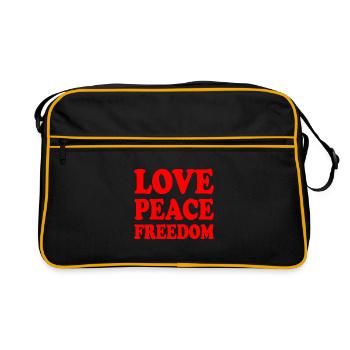 Love peace freedom - Sac Retro - noir/or - Devant
