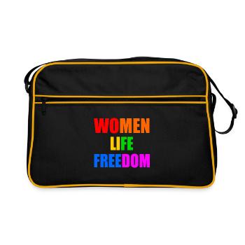 WOMEN LIFE FREEDOM - Sac Retro - noir/or - Devant