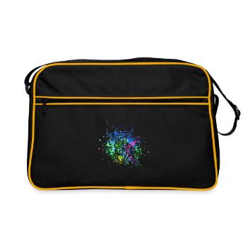 Stier - Sternzeichen Stier - Ich bin Stier - Bulle - Retro Tasche - Schwarz/Gold - Vorne