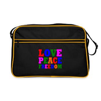 Love peace freedom - Sac Retro - noir/or - Devant