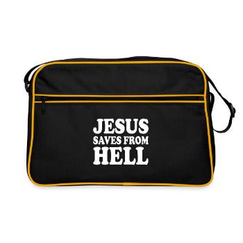 Jesus saves from hell - Sac Retro - noir/or - Devant