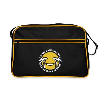 Ich bin dann mal weg, Urlaubsmodus aktiviert - Retro Tasche - Schwarz/Gold - Vorne
