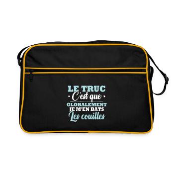 Le truc c'est que je m'en bats les couilles - Sac Retro - noir/or - Devant