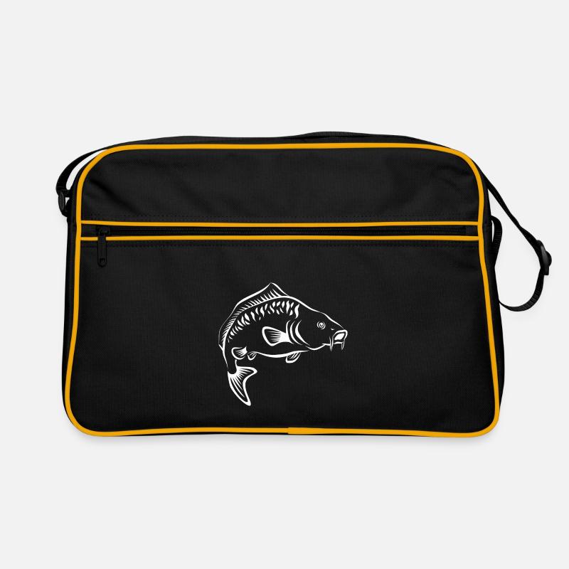 Pêcheur - pêche - carpe - dessiné à la main Sac Retro