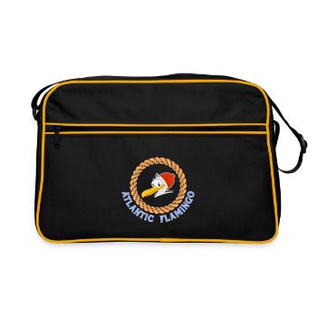 Atlantic Flamingo Funny Seagulls Design - Retro Bag - black/gold - Front