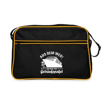 Kreuzfahrt Aus dem Weg ich habe das Getränkepaket - Retro Tasche - Schwarz/Gold - Vorne