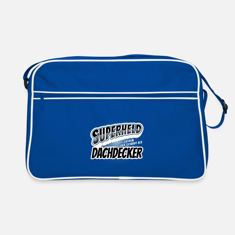 Superheld, clever getarnt als Dachdecker Retro Tasche