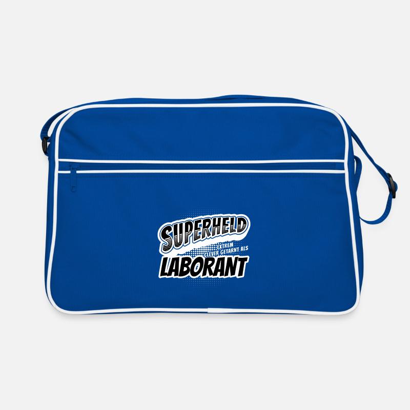 Superheld, clever getarnt als Laborant Retro Tasche