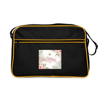 Bonne aquarelle pour la Journée internationale des femmes - Sac Retro - noir/or - Devant
