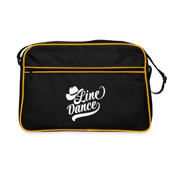 Linedance Fan - Linedancing Country Fan - Geschenk - Retro Tasche - Schwarz/Gold - Vorne