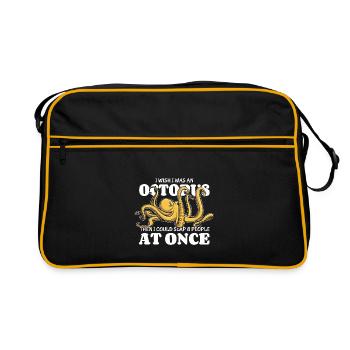 Octopus - 8 personnes frappant en même temps - disant - Sac Retro - noir/or - Devant