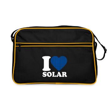 I Love Solar - Heart - Renewable Energy - Retro Bag - black/gold - Front