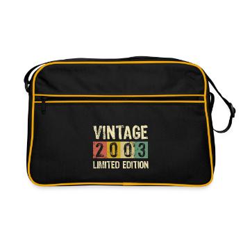 Vintage 2003 Limited Edition Geburtstag - Geschenk - Retro Tasche - Schwarz/Gold - Vorne