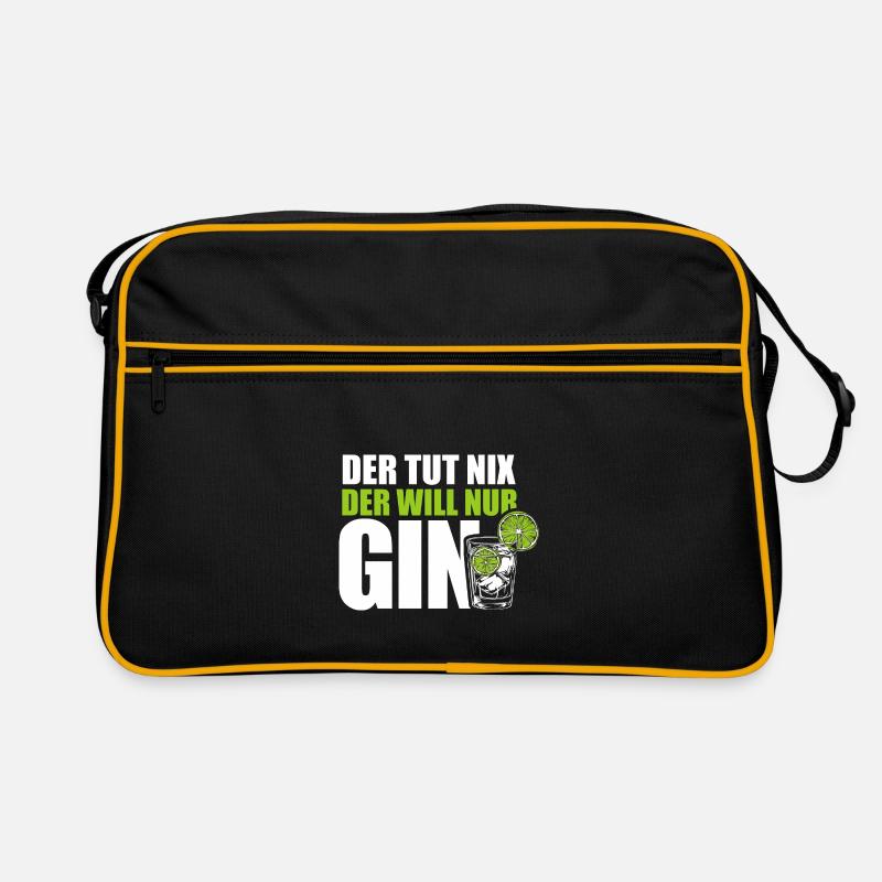 Der tut nix der will nur Gin - Spruch Retro Tasche