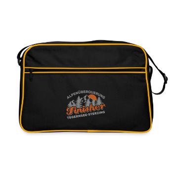 Alpenüberquerung Finisher Tegernsee Sterzing - Retro Tasche - Schwarz/Gold - Vorne