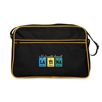 Tableau périodique latina LA TI NA - Sac Retro - noir/or - Devant