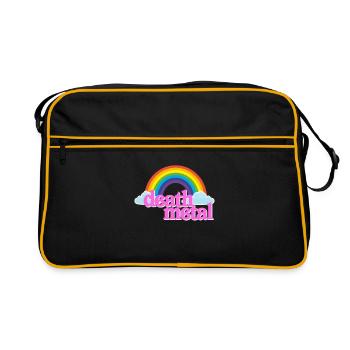 Death Metal Pink Rainbow Clouds Funny Parody - Sac Retro - noir/or - Devant