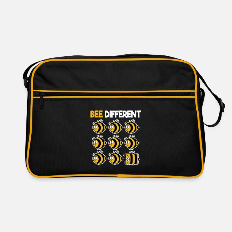 Bee Different Bienen Biene Imker Honig individuell - Retro Tasche - Schwarz/Gold