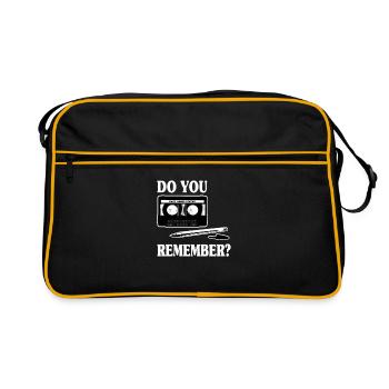 MC Musikkassette Kulli Kassette Spruch Retro Shirt - Retro Tasche - Schwarz/Gold - Vorne