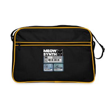 Synthétiseur analogique modulaire chats chats disant - Sac Retro - noir/or - Devant