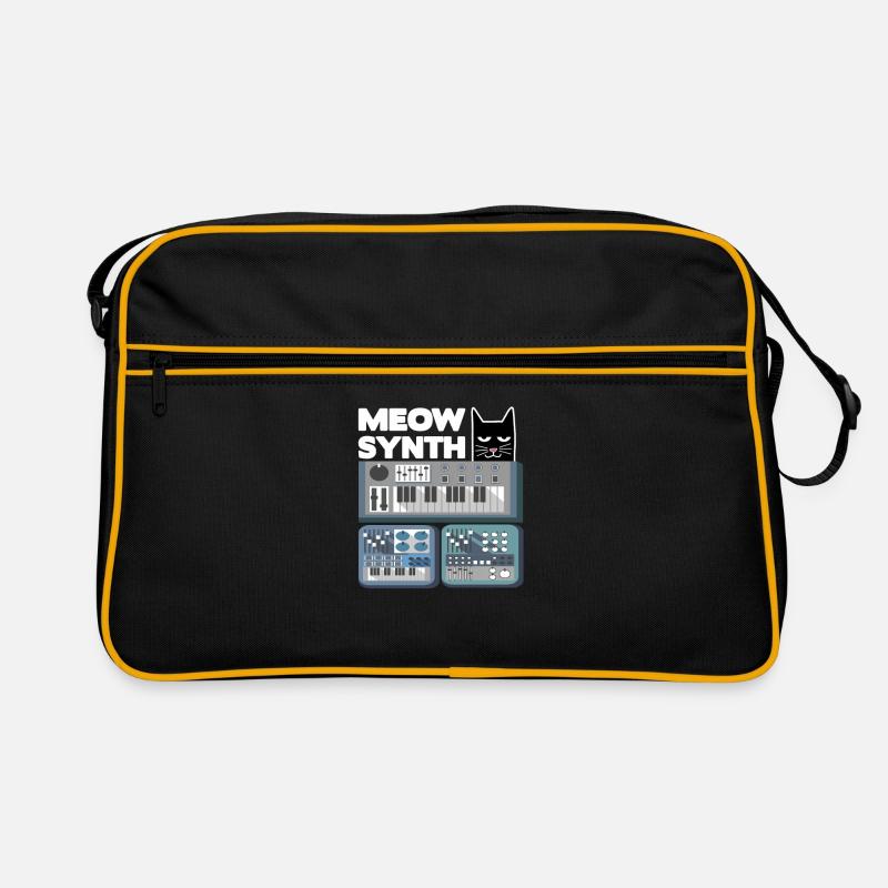 Modular analog synthesizer cat cats saying Retro Bag