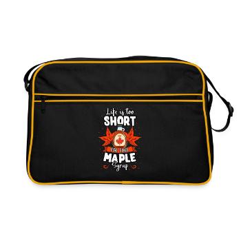 La vie est trop courte pour le faux sirop d'érable - Sac Retro - noir/or - Devant