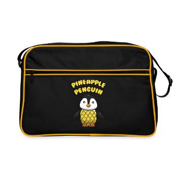 Pineapple Penguin - Retro Tasche - Schwarz/Gold - Vorne