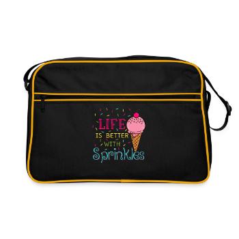 Life Is Better With Sprinkles - Retro Bag - black/gold - Front