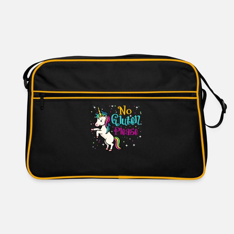 No Gluten Please - Retro Tasche - Schwarz/Gold
