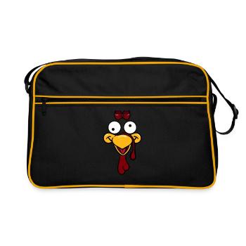 Visage de dinde - Sac Retro - noir/or - Devant