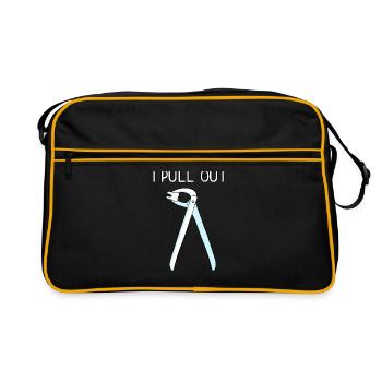 I Pull Out - Retro Tasche - Schwarz/Gold - Vorne