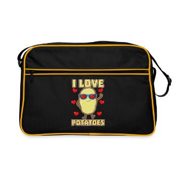 J'adore les pommes de terre - Sac Retro - noir/or - Devant