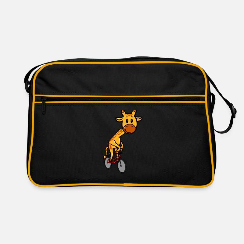 Radfahrende Giraffe Retro Tasche