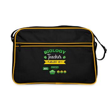 Biology Teacher Fueled By ATP Adenine - Retro Bag - black/gold - Front