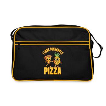 J’adore la pizza à l’ananas - Sac Retro - noir/or - Devant