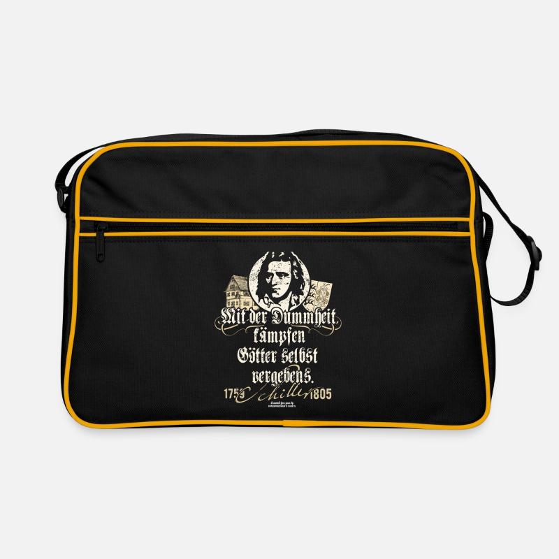 Friedrich Schiller Zitat Dummheit Retro Tasche