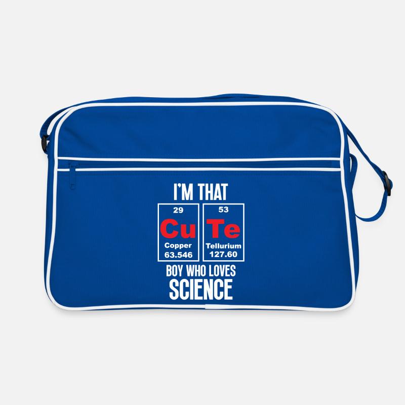 Ich bin dieser süße Junge, der die Wissenschaft liebt Retro Tasche