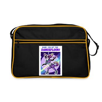 Chihuahua Babe, you hit the Dancefloor - Retro Tasche - Schwarz/Gold - Vorne
