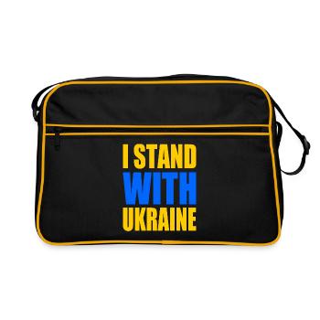 I stand with ukraine - Sac Retro - noir/or - Devant