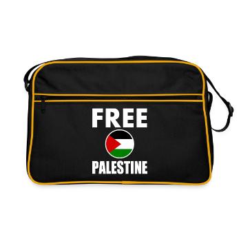 Free palestine - Sac Retro - noir/or - Devant