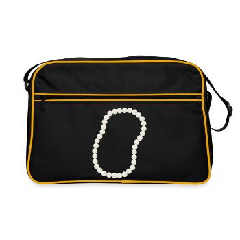 Elegant Pearl Beaded Necklace Design - Retro Bag - black/gold - Front