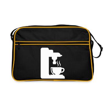Espresso Machine Outline Coffee Illustration - Retro Bag - black/gold - Front
