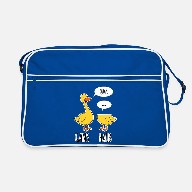 Gans - Halb -Halbe Gans kann nicht sprechen Retro Tasche
