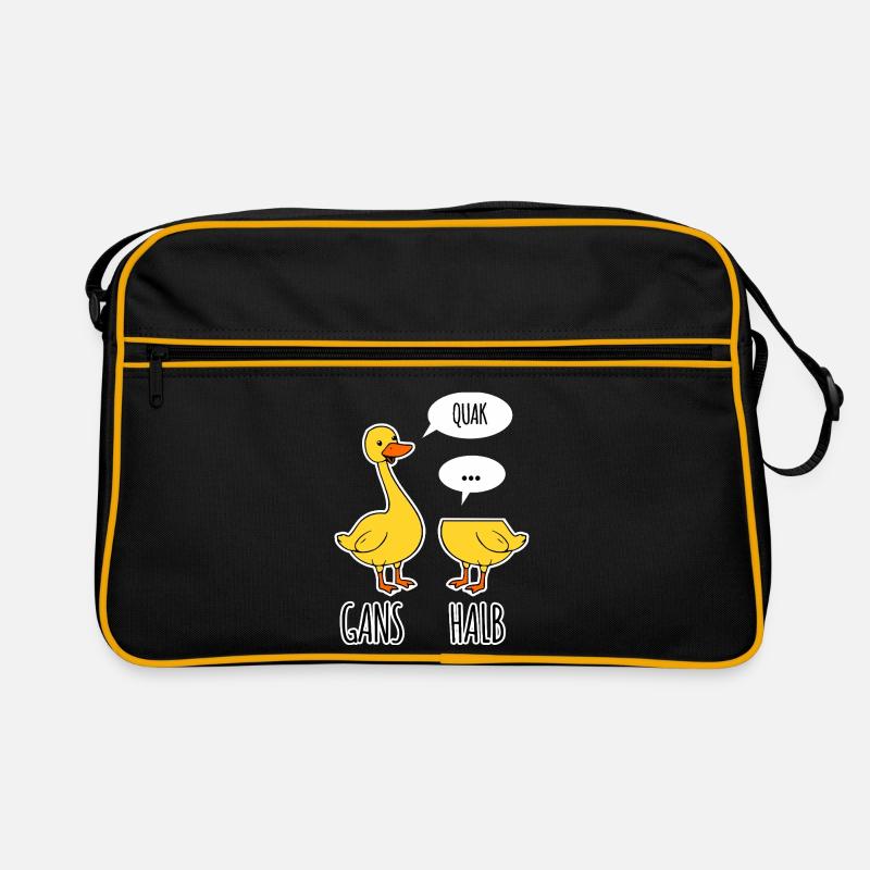 Gans - Halb -Halbe Gans kann nicht sprechen Retro Tasche