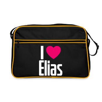 I Love Elias Pink Heart I Love Elias - Retro Bag - black/gold - Front