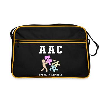 Communication AAC Langue des signes SLP - Sac Retro - noir/or - Devant